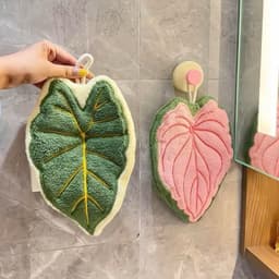 Khăn Lau Tay Dày Dặn, Siêu Thấm Hút, Hình Lá Dễ Thương Cho Nhà Bếp, khăn lau bát, Chất liệu lông cừu thấm hút 2