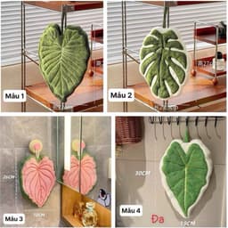 Khăn Lau Tay Dày Dặn, Siêu Thấm Hút, Hình Lá Dễ Thương Cho Nhà Bếp, khăn lau bát, Chất liệu lông cừu thấm hút 6