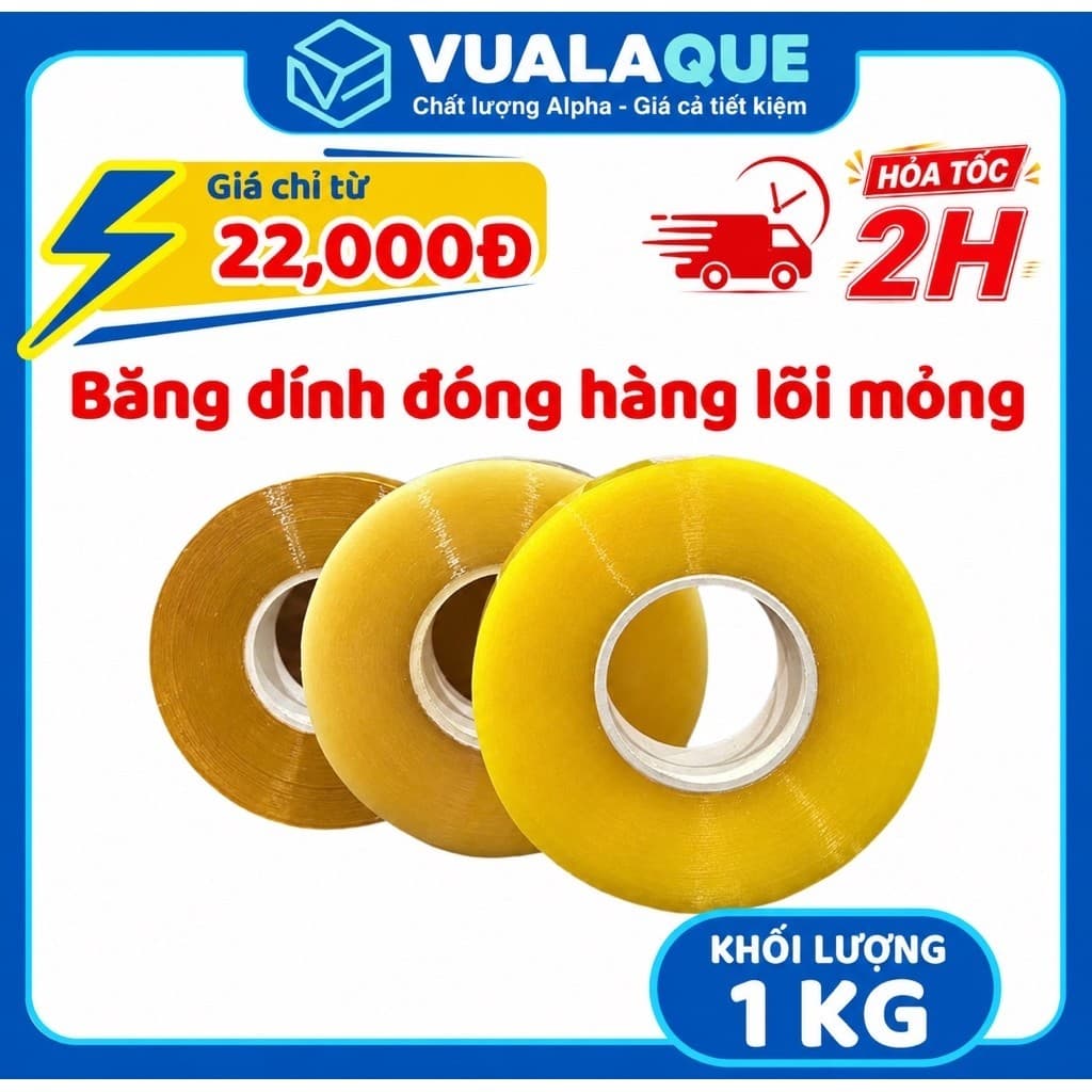 [Lẻ 01 Cuộn] Băng Dính Băng Keo 0.5-1kg Đóng Hàng Siêu Dính Lõi Mỏng Giá Sỉ