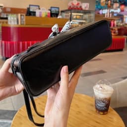 Túi Xách Nữ Dáng Hộp Quai Dài Phối Khóa Kim Loại Và Khăn Nơ Chấm Bi Phong Cách Hàn Quốc 9