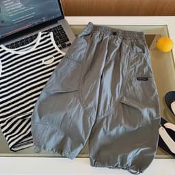 Quần dài bé trai, quần gió ống suông phong cách Hàn Quốc size 9-26kg 5