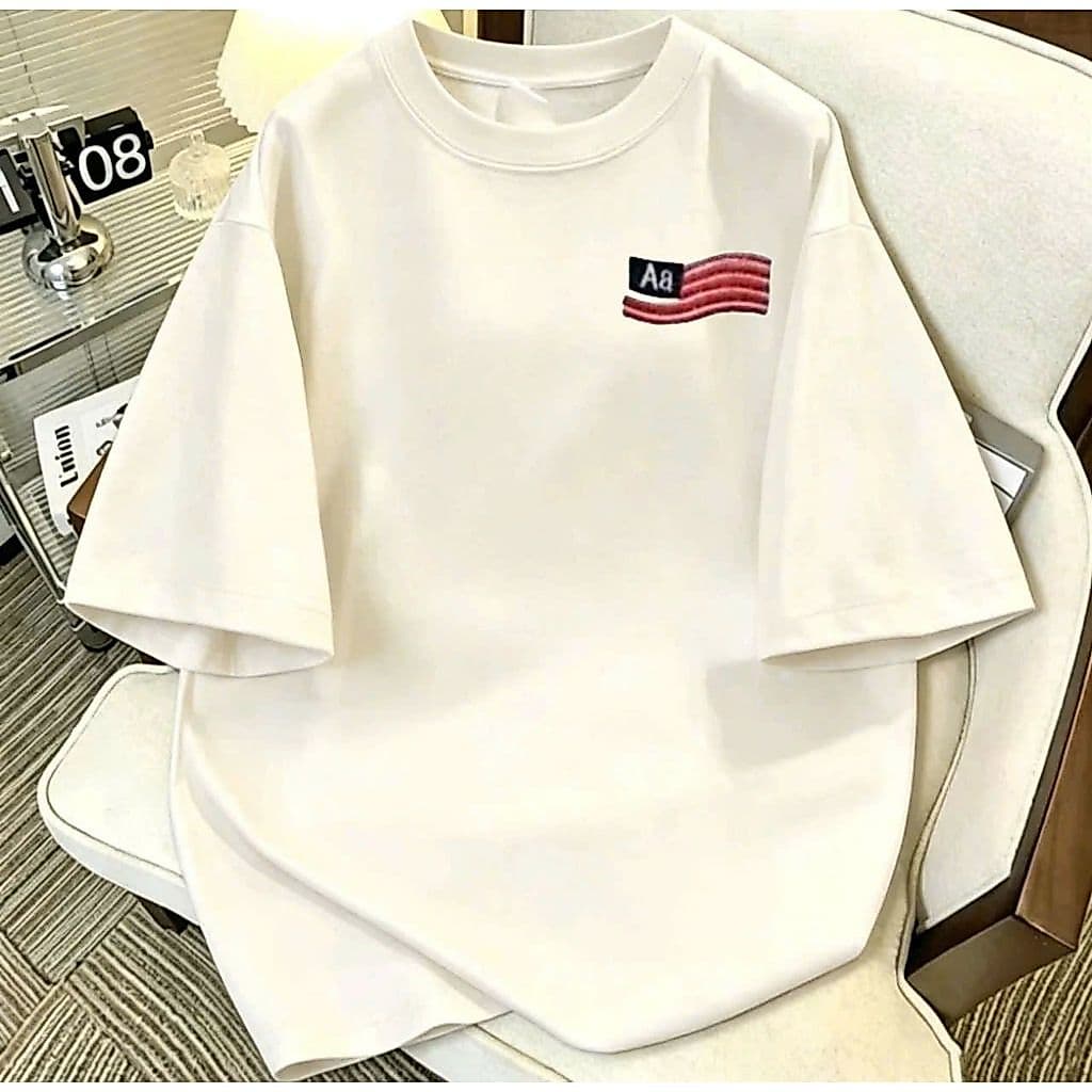 Áo phông nữ tay lỡ form rộng cotton su cờ Mỹ độc đáo thun đính ngọc mềm mịn M358