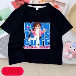 Áo thung in hình 3D bé gái CuTe dành cho bé gái đủ size từ 10kg - 38kg 1