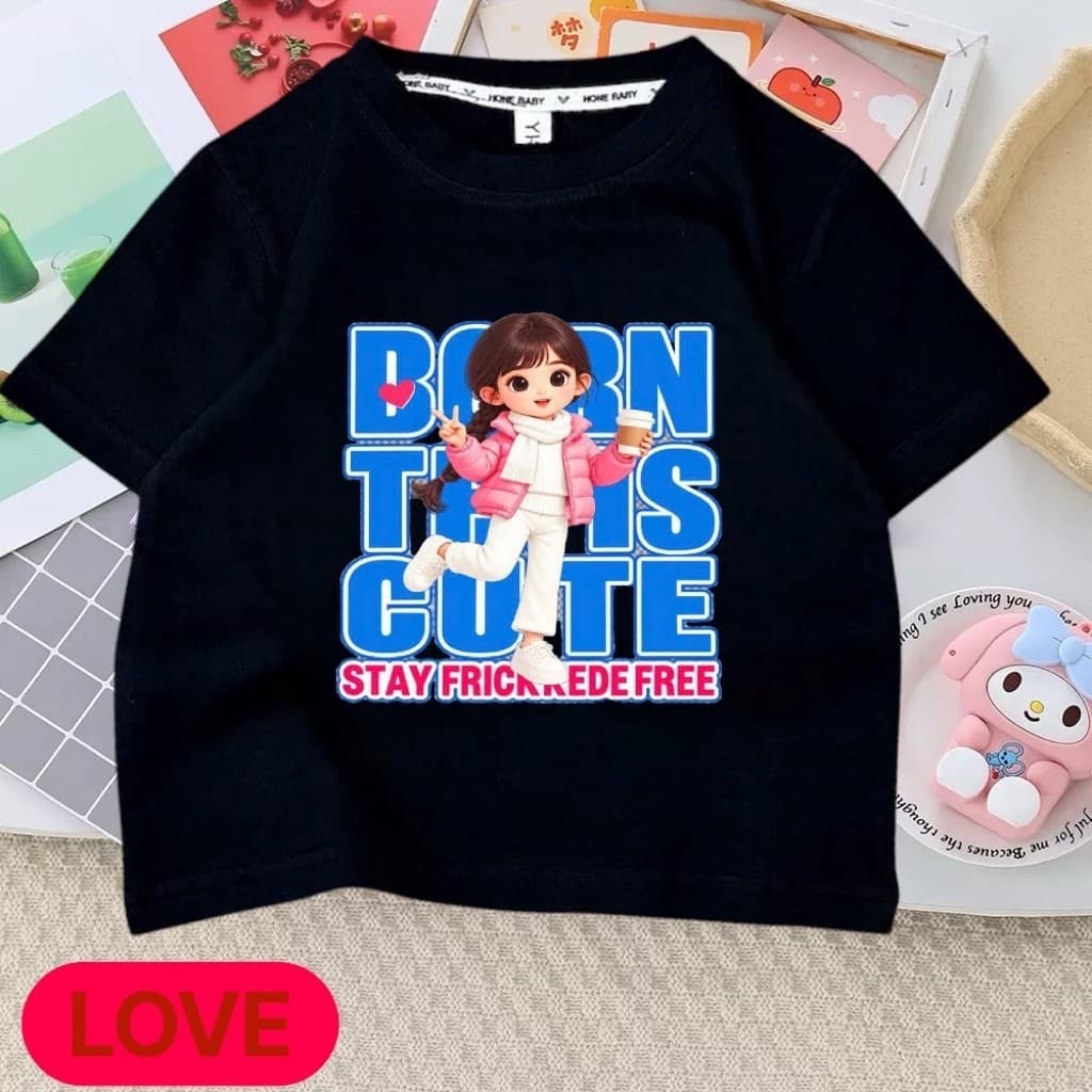 Áo thung in hình 3D bé gái CuTe dành cho bé gái đủ size từ 10kg - 38kg