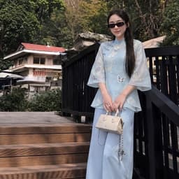 Set Pháp Phục Lụa Nữ “Thêu Hoa” Áo Tay Lỡ Dáng Xòe Phối Quần Ống Rộng Thanh Lịch Đi Chùa Lễ Tết 2027 Kieupham.shop 5