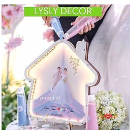 Tranh Rót Cát Ngày Cưới Có Đèn Hình Ngôi Nhà Nấm 1