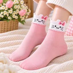 Tất Nữ Cổ Cao Set 10 Đôi Chất cotton Hoạ Tiết Hell kitti Mới  Siêu Xinh 3