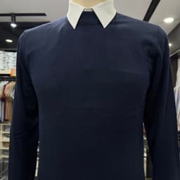 Áo len nam Owen màu xanh tím than cổ tròn regular fit ALC266516_NA 3