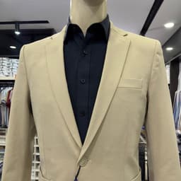 Áo blazer nam Áo vest nam Owen 2 lớp màu be regular fit 1 khuy cao cấp BLR265703 3