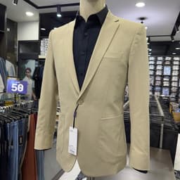 Áo blazer nam Áo vest nam Owen 2 lớp màu be regular fit 1 khuy cao cấp BLR265703 5