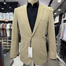 Áo blazer nam Áo vest nam Owen 2 lớp màu be regular fit 1 khuy cao cấp BLR265703 4