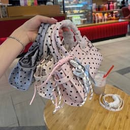 Túi Xách Nữ Họa Tiết Chấm Bi Đính Sao Bạc Phong Cách Hàn Quốc, Túi Mini Kèm Quai Đeo Chéo Dễ Thương 4