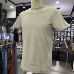 Áo thun nam áo T-shirt nam Owen ngắn tay màu rêu regular fit vải cotton TSN266709 5
