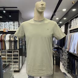 Áo thun nam áo T-shirt nam Owen ngắn tay màu rêu regular fit vải cotton TSN266709 1