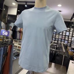 Áo thun nam áo T-shirt nam Owen ngắn tay màu xanh regular fit vải cotton TSN266708_BU 5
