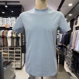 Áo thun nam áo T-shirt nam Owen ngắn tay màu xanh regular fit vải cotton TSN266708_BU 4