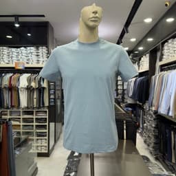 Áo thun nam áo T-shirt nam Owen ngắn tay màu xanh regular fit vải cotton TSN266708_BU 6