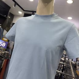 Áo thun nam áo T-shirt nam Owen ngắn tay màu xanh regular fit vải cotton TSN266708_BU 2