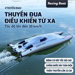 Thuyền đua  [ RC ]điều khiển từ xa tốc độ cao thân thuyền 32cm chống nước kín toàn diện, pin sạc lớn 1