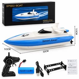 Thuyền đua  [ RC ]điều khiển từ xa tốc độ cao thân thuyền 32cm chống nước kín toàn diện, pin sạc lớn 8