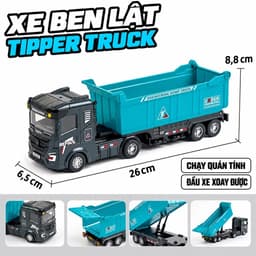 Xe ben hợp kim điều khiển từ xa , điều khiển được qua app , thùng tháo rời , pin sạc 6