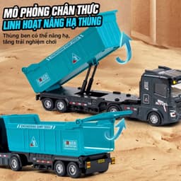 Xe ben hợp kim điều khiển từ xa , điều khiển được qua app , thùng tháo rời , pin sạc 3
