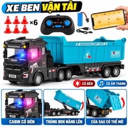 Xe ben hợp kim điều khiển từ xa , điều khiển được qua app , thùng tháo rời , pin sạc 1