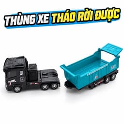 Xe ben hợp kim điều khiển từ xa , điều khiển được qua app , thùng tháo rời , pin sạc 4