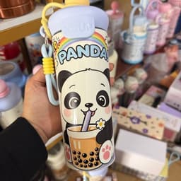 Cốc nước XCUP hình hoạt hình có dây đeo nắp vặn tiện mang theo cho bé 9