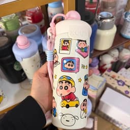 Cốc nước XCUP hình hoạt hình có dây đeo nắp vặn tiện mang theo cho bé 4