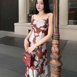 Đầm hai dây body hoa loang màu dáng dài tôn dáng quyến rũ 2