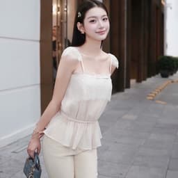Set áo cánh tiên quần jeans loe trẻ trung ứng dụng dễ mặc 3