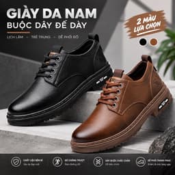 Giày Da Nam, Giày Tây Da Mềm PU Thời Trang Thanh Lịch 1