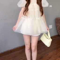 Áo Babydoll Lưới Phối Ren Mềm Tay Phồng Dễ Thương Kieupham.shop 2