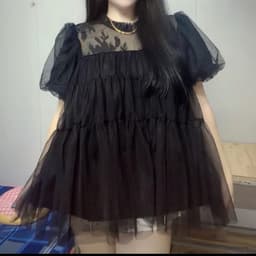 Áo Babydoll Lưới Phối Ren Mềm Tay Phồng Dễ Thương Kieupham.shop 9