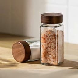 Hộp đựng gia vị Thủy tinh borosilicat Nắp gỗ keo - 260ml 2