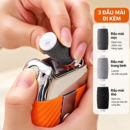 Máy chà gót chân mini,tẩy da chết chà gót chân chai sần,sạc usb ,2 tốc độ,3 đầu mài thay thế 3