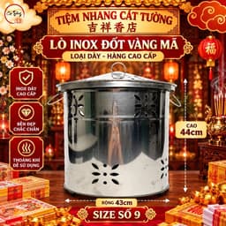 Lò Đốt Vàng Mã Inox (Có Nắp) Hàng Loại Dày Cao Cấp 3.4zem 3