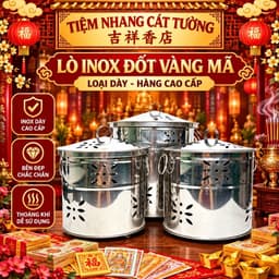 Lò Đốt Vàng Mã Inox (Có Nắp) Hàng Loại Dày Cao Cấp 3.4zem 2
