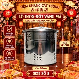 Lò Đốt Vàng Mã Inox (Có Nắp) Hàng Loại Dày Cao Cấp 3.4zem 4