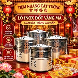Lò Đốt Vàng Mã Inox (Có Nắp) Hàng Loại Dày Cao Cấp 3.4zem 1