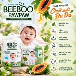 Tã /Bỉm Beeboo PawPaw Công Nghệ Nhật Bản Tã Dán Tã Quần Thoáng Khí Cho Bé Đủ Size 5