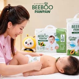 Tã /Bỉm Beeboo PawPaw Công Nghệ Nhật Bản Tã Dán Tã Quần Thoáng Khí Cho Bé Đủ Size 7