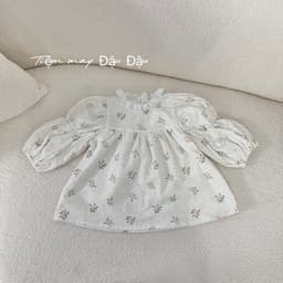 Áo baby doll phối cổ ren cho bé gái 1