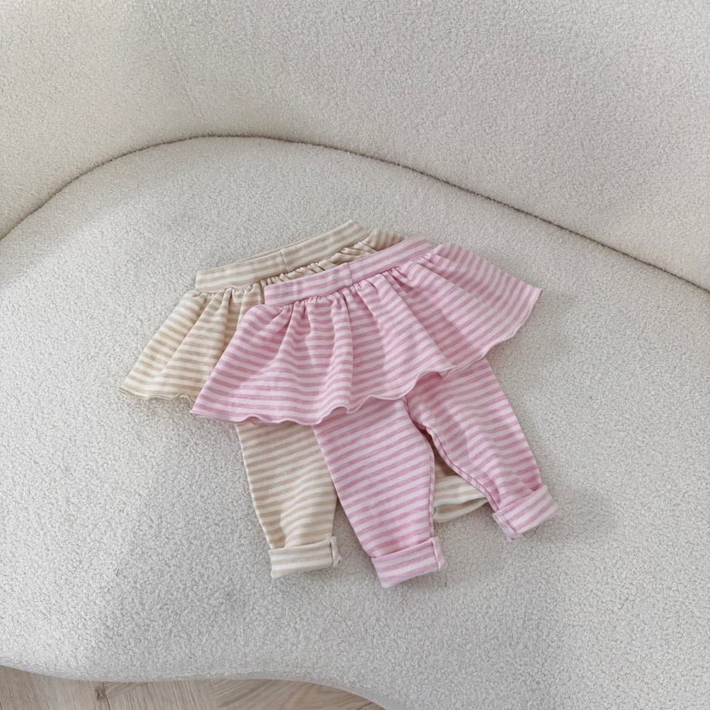 Quần legging cotton zip phối tùng váy cho bé gái