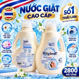 [ CHUẨN THÁI ] NƯỚC GIẶT ĐẬM ĐẶC HYGIENE THÁI LAN CAN 2800ml(2L8)- MÀU TRẮNG/ĐEN/XANH 3