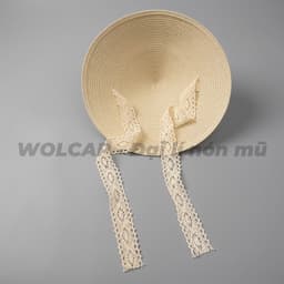 Nón tròn bo cói hình nón lá gắn nơ siêu xinh cho bé từ 3 - 7 tuổi (2 dây có thể cột) 2