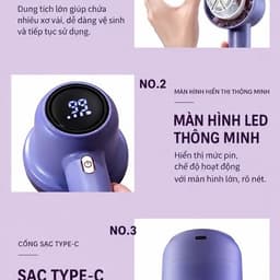 Máy cắt lông xù chính hãng ChiGo -màn hình led thông minh 3 cấp độ sạc,sạc tepy-c lưỡi dao 6 cánh 4