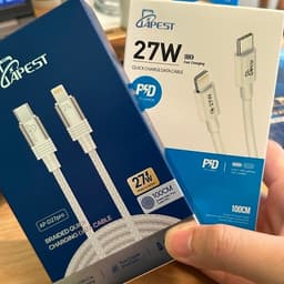 Cáp Sạc Nhanh 27W APEST AP-D27 Type-C to Li-ninq Bọc Dù và Nguyên Bản Cao Cấp Cho IP Bảo Hành 12 Tháng 9