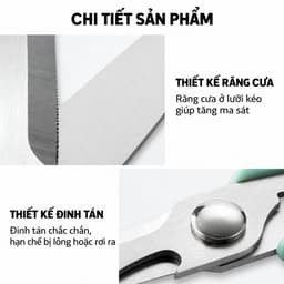 Kéo Nhà Bếp Đa Năng Cao Cấp Thép Không Gỉ, Kéo Cắt Tôm Cua Gà Vịt, Kẹp Quả Óc Chó, Tay Cầm Chống Trượt Nắp Đậy An Toàn 7